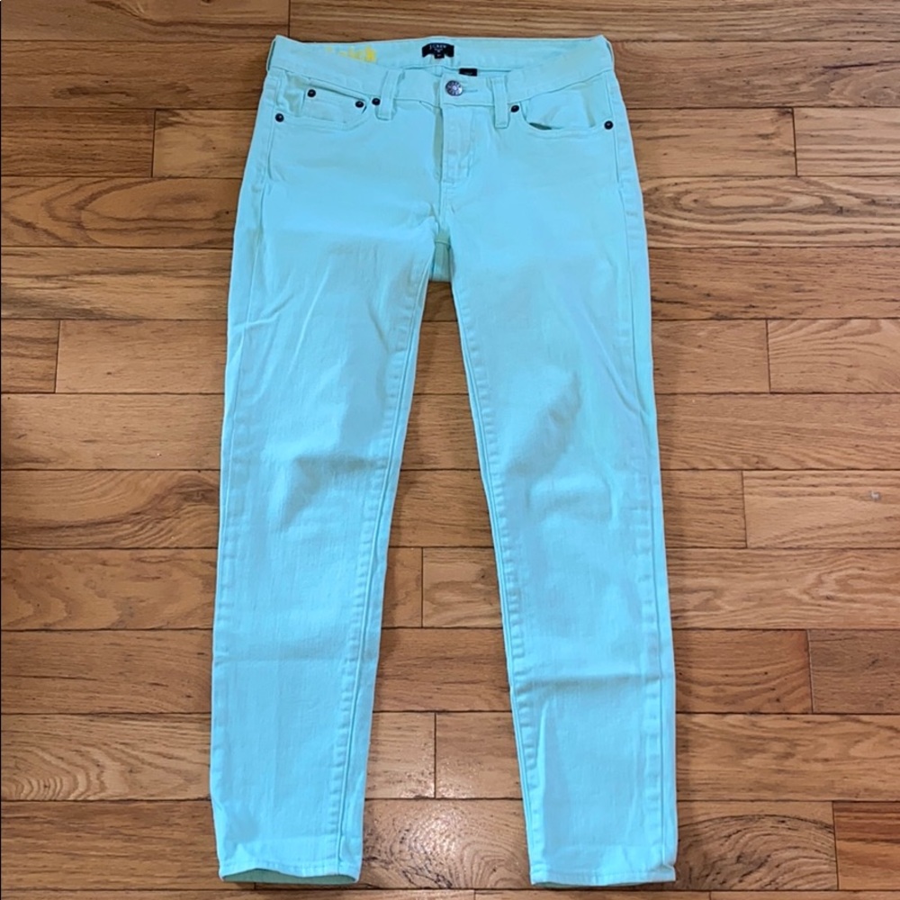 Jcrew Toothpick Mint Stretch Pants